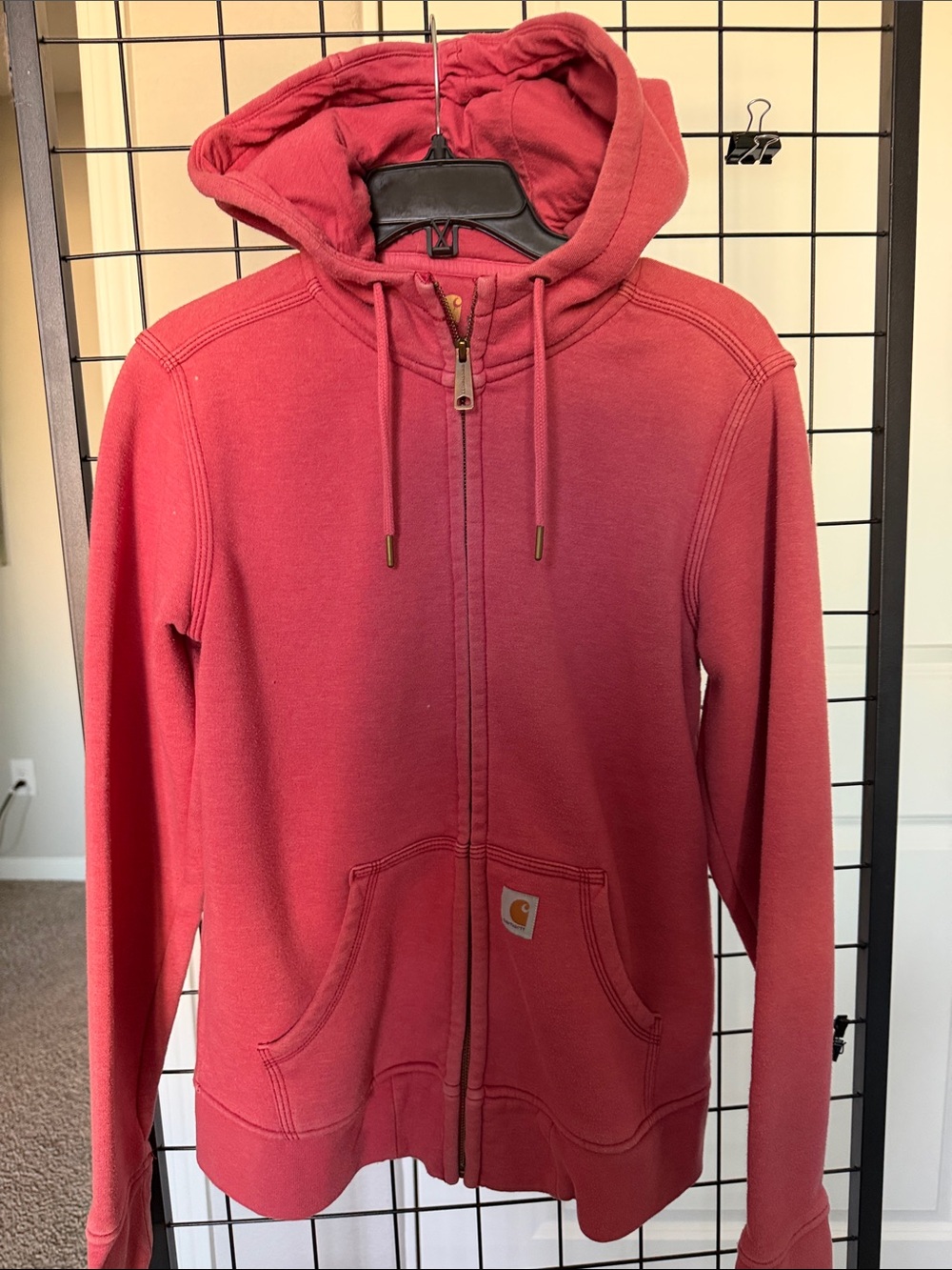 Carhartt Women's Zip Hoodie in Rose Red